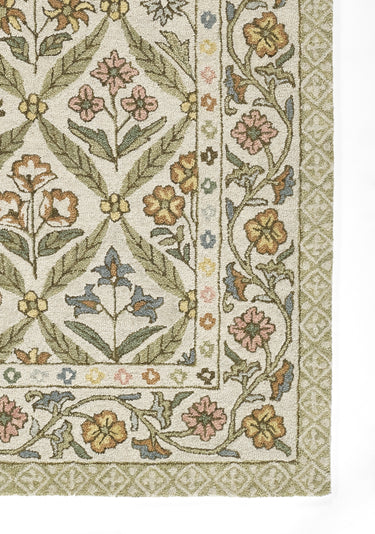 Green area rug 1 2' X 3 - close-up of pattern and texture
