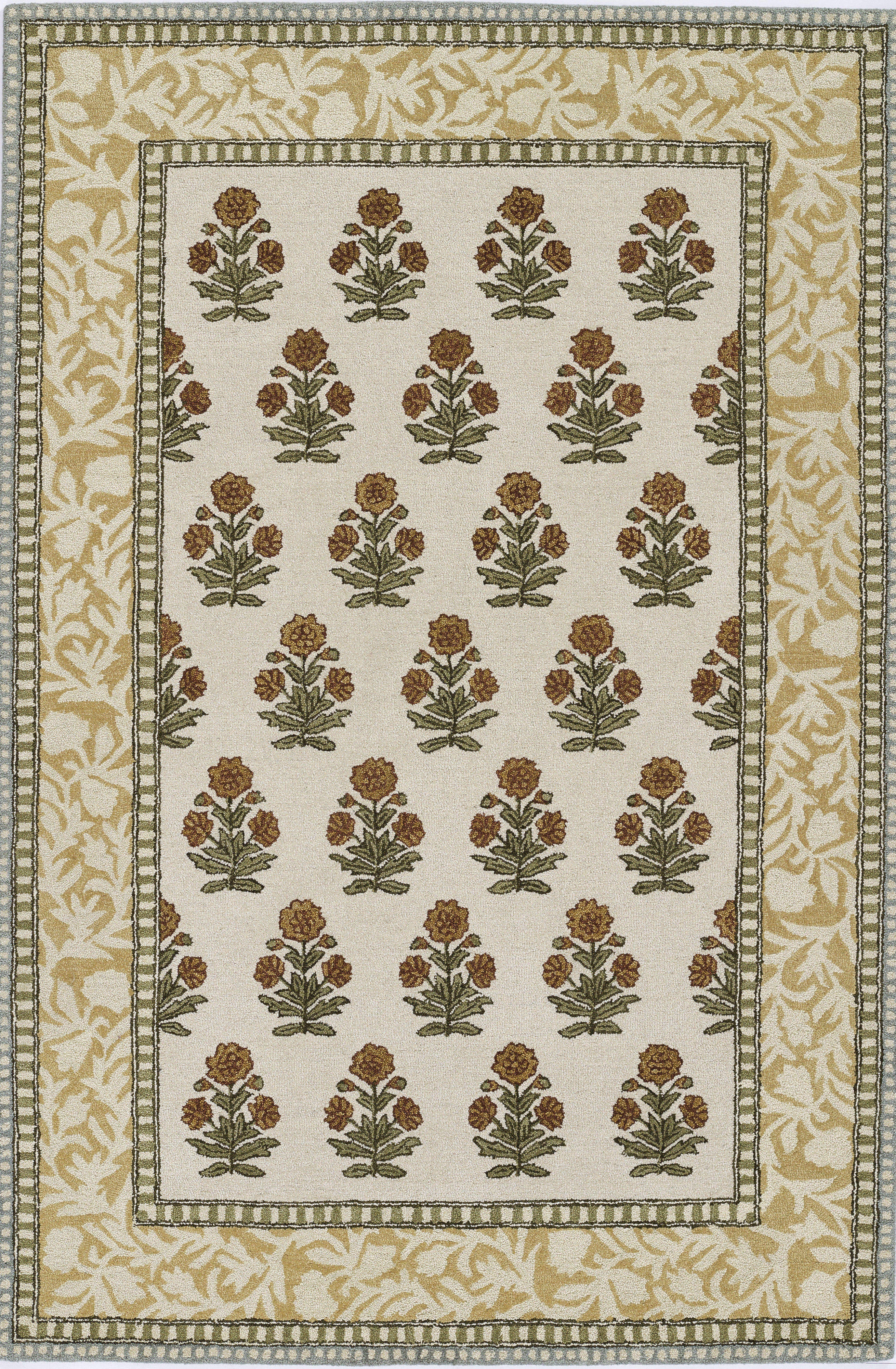Gold Wool area rug 9' X 12' - styled in a living room