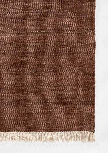 Brown Contemporary area rug 2'3" X 8 - close-up of pattern and texture