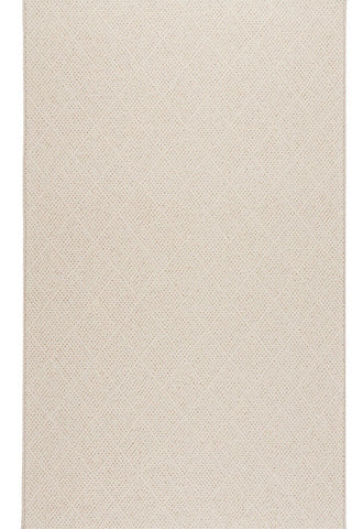 White Wicker-Bound Area Rug