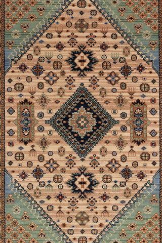 Lineage-Heriz Bone Teal Area Rug