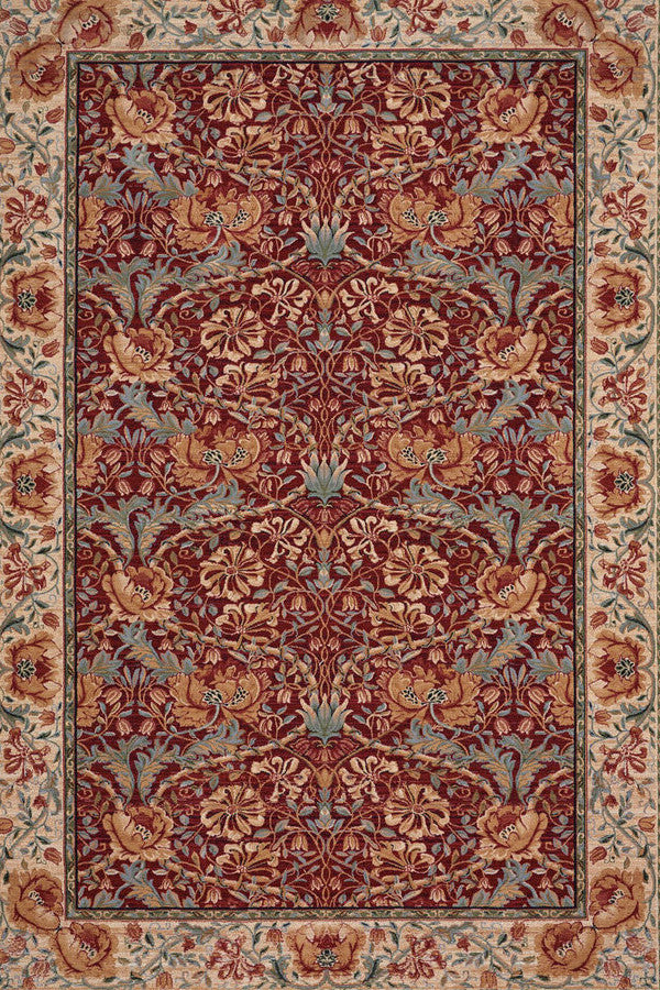 Lineage-Nouveau Red Ivory Area Rug