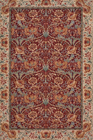 Lineage-Nouveau Red Ivory Area Rug