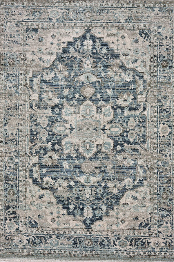 Alden-Medallion Slate Blue Area Rug