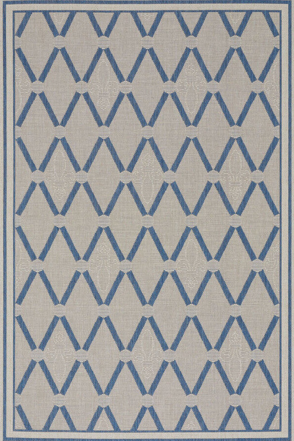 Finesse-Lattice Capri Blue Area Rug