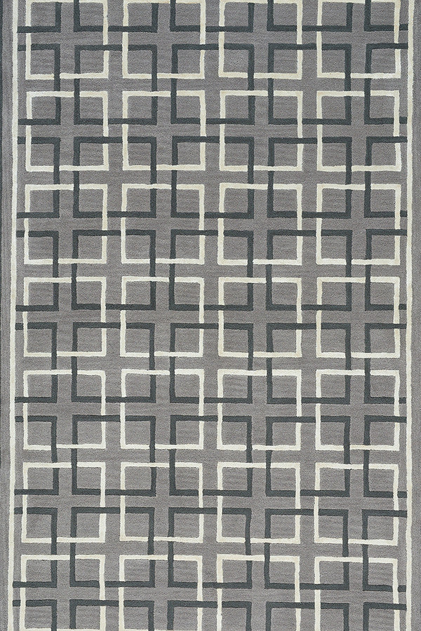 Square Trellis Grey Area Rug