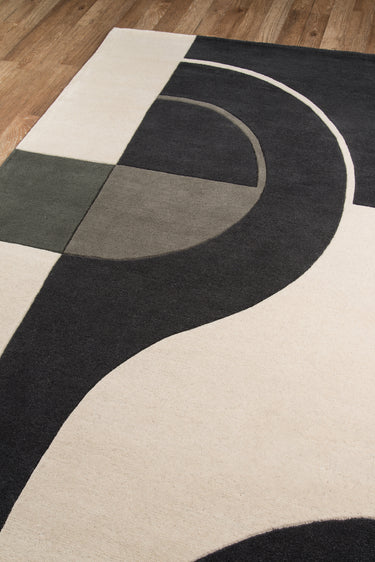 Ivory Wool area rug 2'3" X 8 - close-up of pattern and texture
