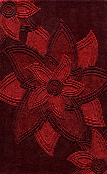 Red Delhi Hand - Tufted Area Rug by Momeni, 3'6" X 5'6"