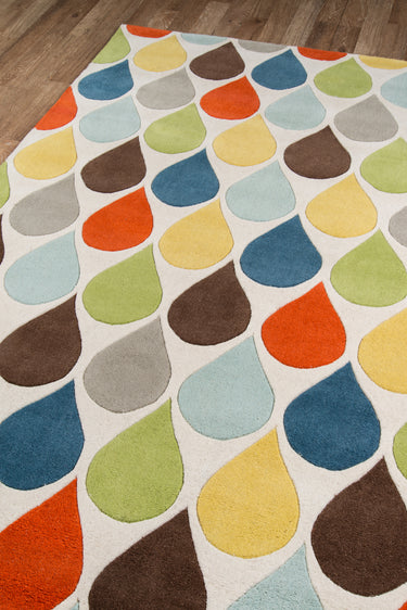 Multi Wool area rug 8' X 10' - close-up of pattern and texture