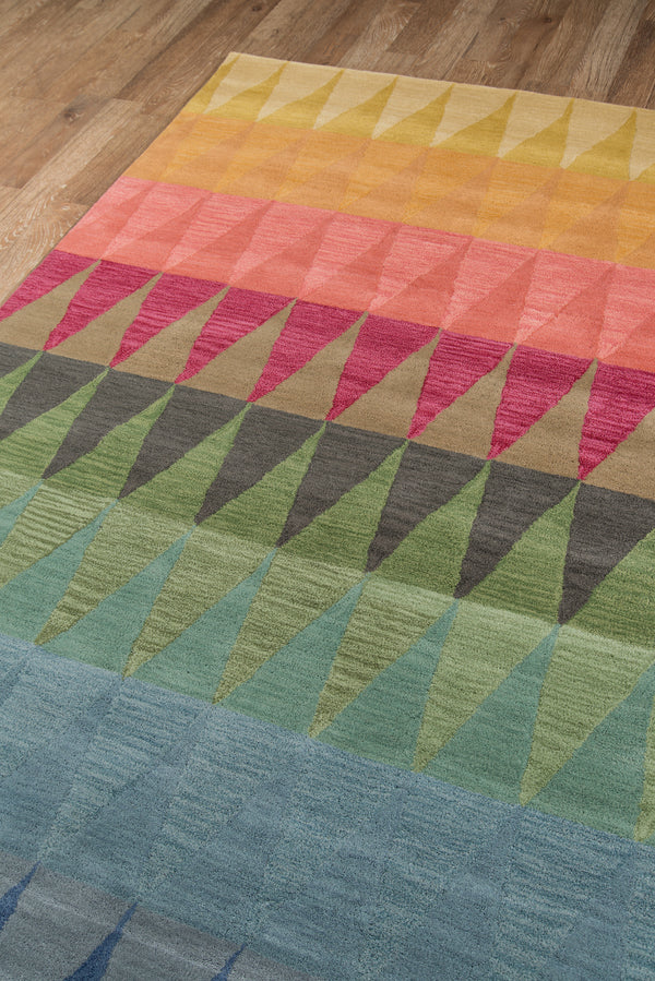 Hand Tufted Wool Multicolor Transitional Area Rug – 3'6