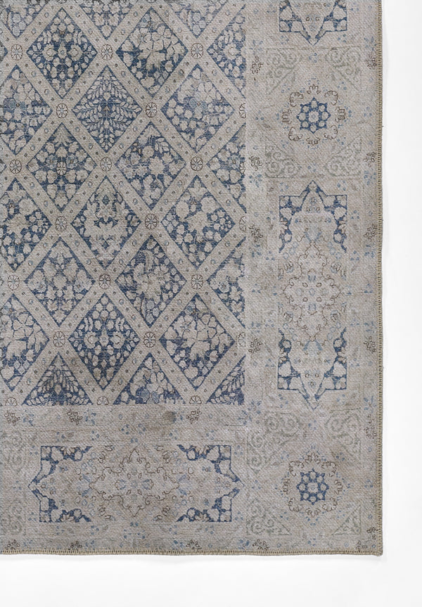 Dorset Rectangle Area Rug - Blue Polyester, 5' X 7' lifestyle