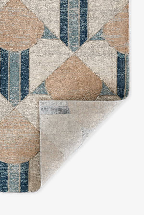 Machine Made Polyester Blue Contemporary Area Rug – 1'10