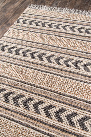 Brown Stripe area rug 2'3" X 7 - close-up of pattern and texture