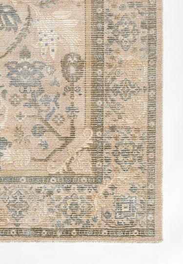 Beige Wool area rug 8' X 10' - close-up of pattern and texture