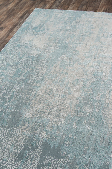 Blue area rug 1'10" X 2 - close-up of pattern and texture