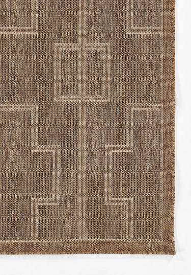 Natural Geometric area rug 2'7" X 7 - close-up of pattern and texture