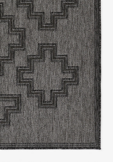 Black area rug 2'7" X 7 - close-up of pattern and texture