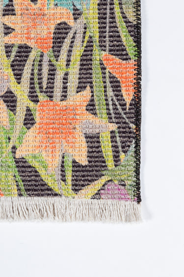 Multi Oriental area rug 2'6" X 10 - close-up of pattern and texture