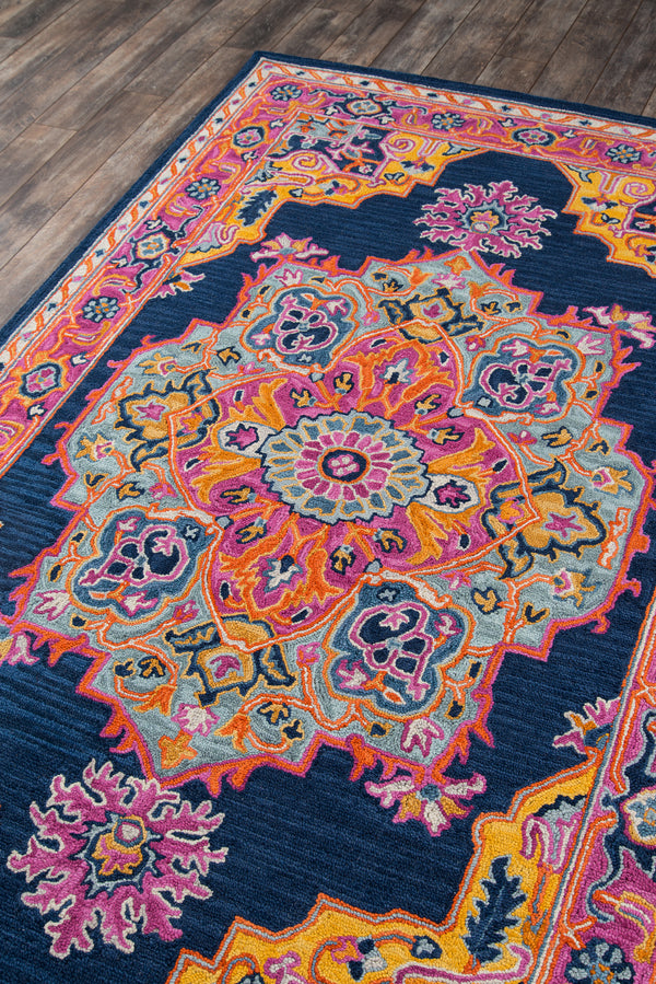 Medallion Navy Runner Rug, Ibiza 2'3