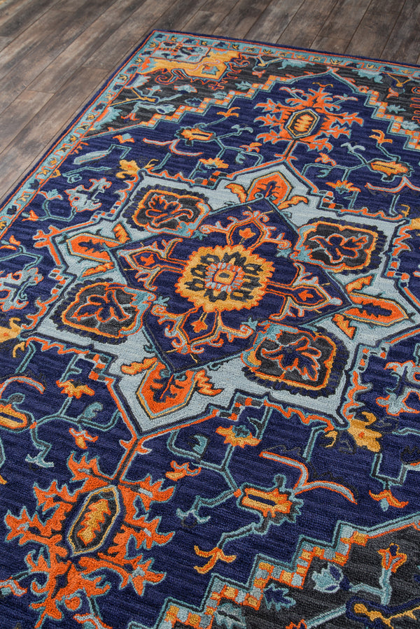 Ibiza IBI-2 Oriental Runner Rug in Navy, 2'3