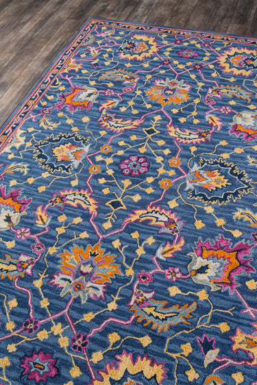 Blue Medallion area rug 5' X 8' - close-up of pattern and texture