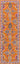 Orange Oriental area rug 2' X 3' - detail shot showing pile and weave