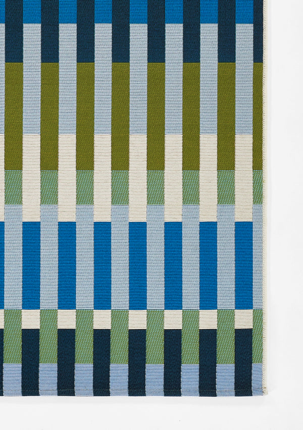 Blue Icon Machine Made Runner Rug, 2'8