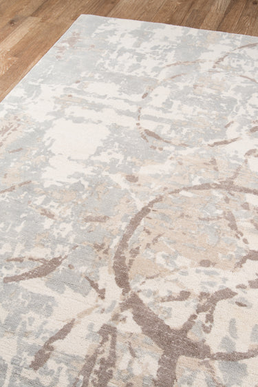 Beige Abstract area rug 5' X 7' - close-up of pattern and texture