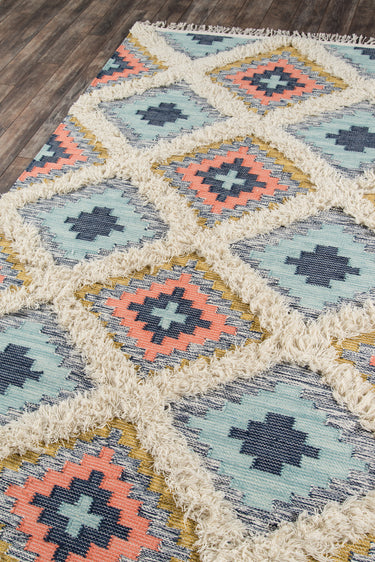 Multi Southwestern area rug 7'6" X 9 - close-up of pattern and texture