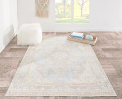 Isabella ISA-01 polyester rug with detailed medallion pattern