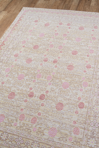 Pink area rug 9'3" X 11 - close-up of pattern and texture