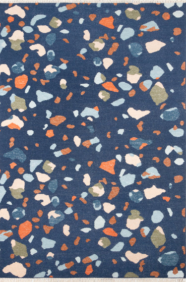 Novogratz Jem 98% Wool 2% Lurex Navy Area Rug, 2' X 3'