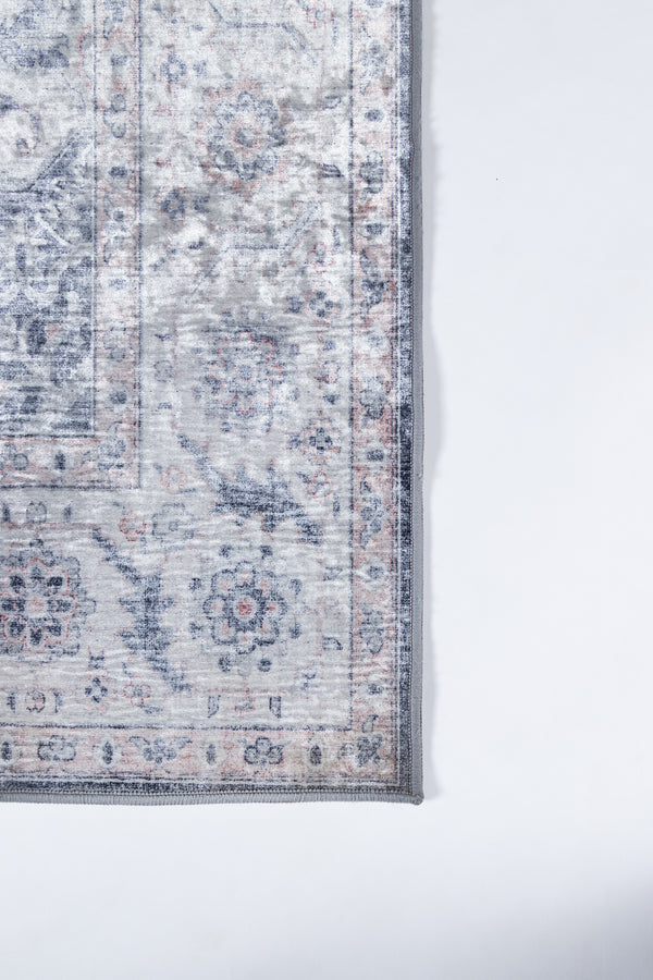 Medallion Grey Area Rug, Karachi 6' X 9' lifestyle