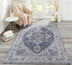 Elegant medallion area rug with timeless traditional styling