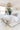 Ivory Stripe area rug 5' X 8' - styled in a dining room