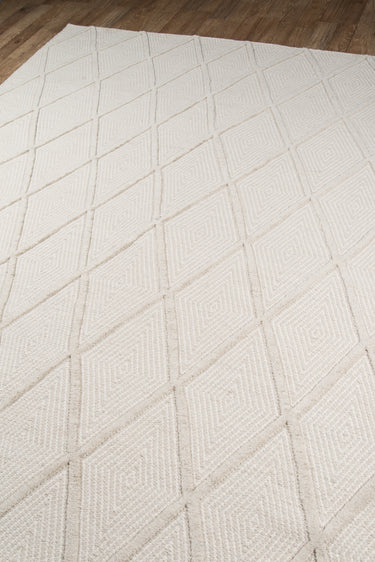 Beige Polyester area rug 3'9" X 5 - close-up of pattern and texture