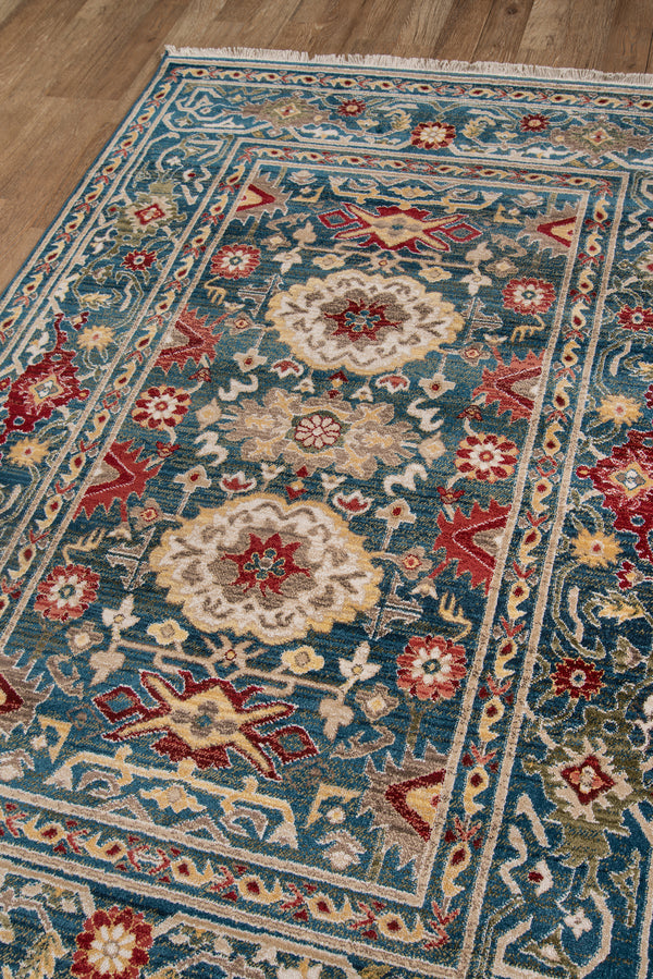 Lenox Rectangle Area Rug - Blue Polypropylene Blend, 5' X 7' lifestyle