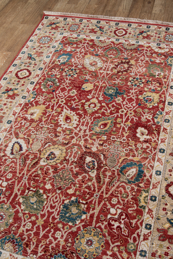 Medallion Red Area Rug, Lenox 5' X 7' lifestyle