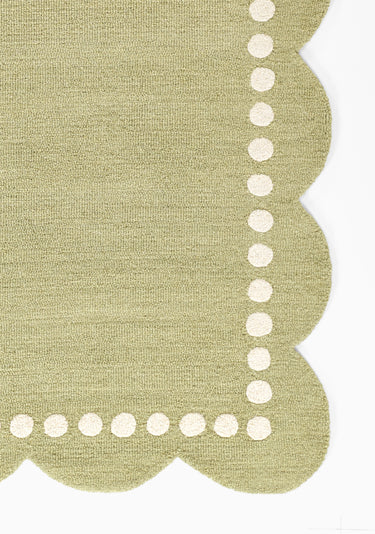 Green area rug 5' X 7' - close-up of pattern and texture