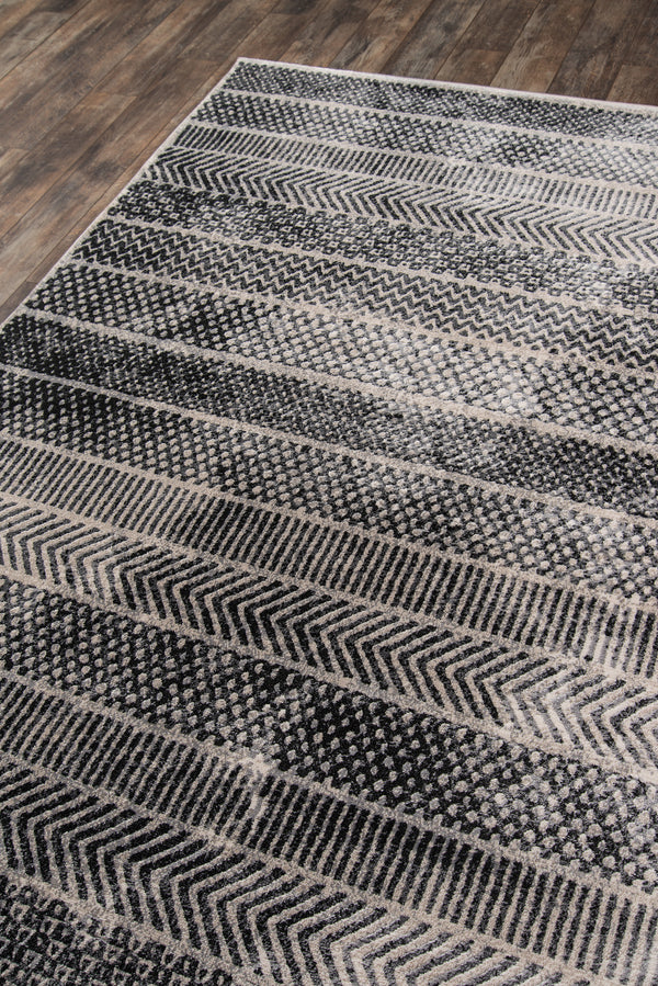 Logan Rectangle Area Rug - Grey Polypropylene, 3'11
