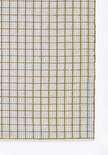 Green Geometric area rug 8' X 10' - close-up of pattern and texture