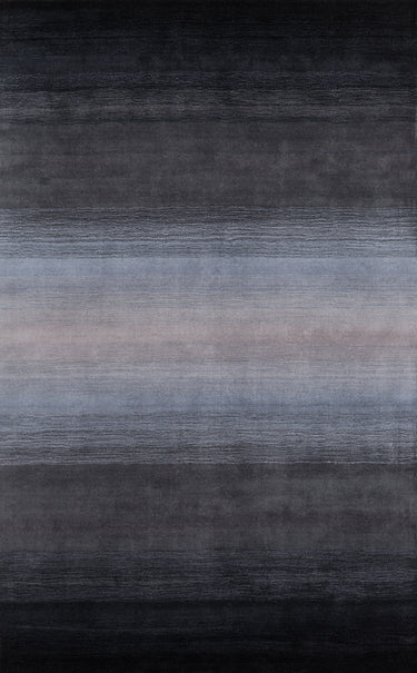 Momeni Metro 100% Wool Midnight Black Area Rug, 5' X 8'