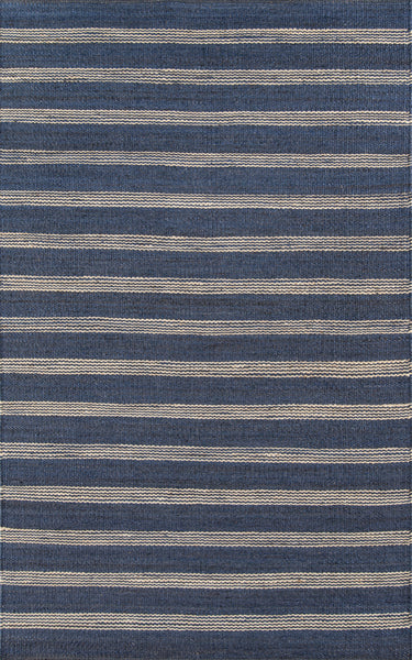 Montauk Navy Area Rug - MTK-1 Handwoven, 7'6" X 9'6"
