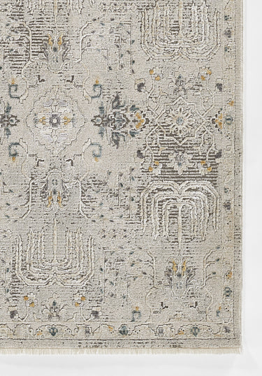 Grey Abstract area rug 5'3" X 7 - close-up of pattern and texture