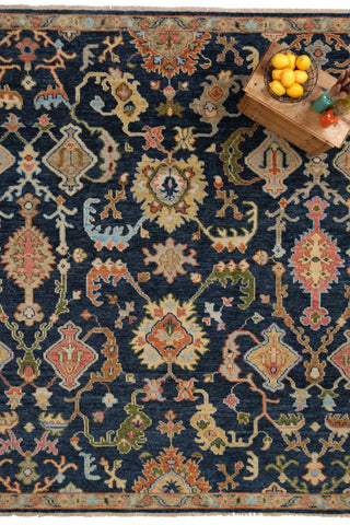 Charise-Palmette Dark Denim Area Rug