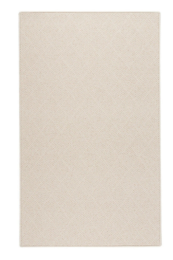 White Wicker-Serged Area Rug