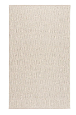 White Wicker-Bound Area Rug