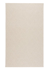 White Wicker-Bound Area Rug