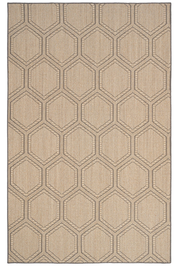 Reed Sand Black Area Rug