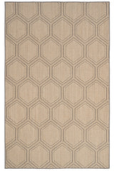 Reed Sand Black Area Rug